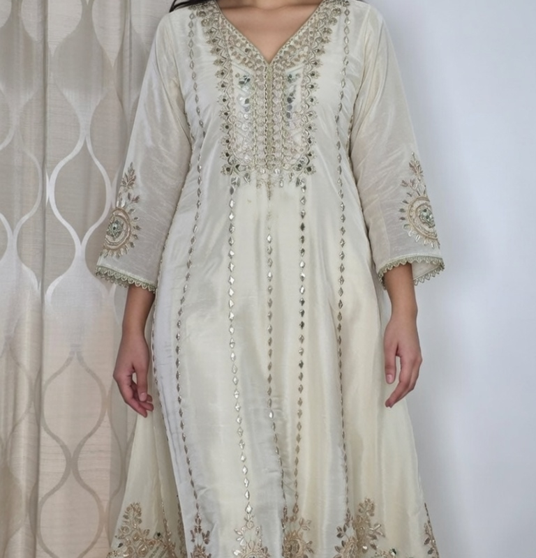 off-white Anarkali suit